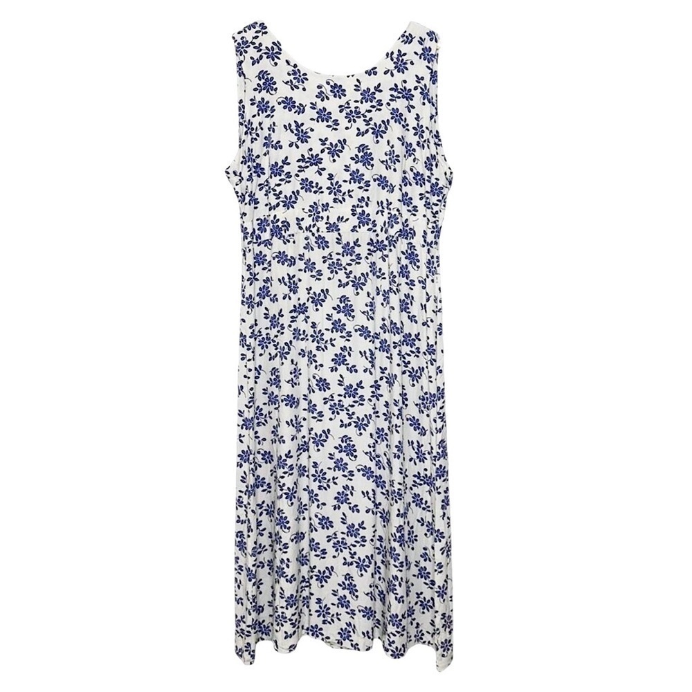 Vintage Woolrich 90s Daisy Print Lilac Sleeveless Wrap Maxi Dress Size L